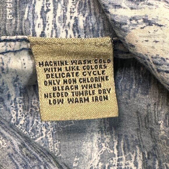 Natural Issue Shirt Mens Large Blue Nautical Print Wrinkle Free Button Front - Picture 7 of 8